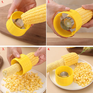 Wholesale Stainless Steel Corn Stripper Peeler Cob Cutter Thresher-Reusable Portable Washable <b>Fruit</b> & <b>Vegetable</b> Kitchen <b>Tool</b> - Product Image 2