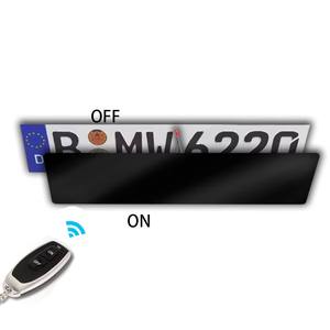 Placa <span class=keywords><strong>de</strong></span> Matrícula Personalizada para Automóvil, Tamaño <span class=keywords><strong>de</strong></span> <span class=keywords><strong>la</strong></span> <span class=keywords><strong>Unión</strong></span> <span class=keywords><strong>Europea</strong></span>, PNLC, Negra, Película Inteligente, Cristal Antivaho, Pantalla LCD Eléctrica Individual - Product Image 1