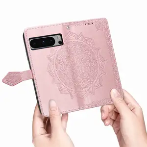 Wholesale High Quality Leather Case Wallet Case Datura Flowers Wrist Strap For Google Pixel 8 Pro 7a 7 Pro 6 Pro Phone Case