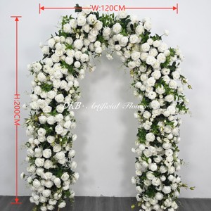 Decoración de boda y suministros precio bajo al por mayor Premium real Touch blanco seda boda arco flores boda arco - Product Image 2