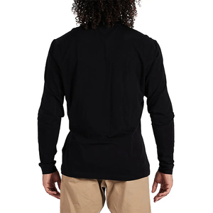 High Quality Loose Fit Button up Custom Printing Logo Pima Cotton Black Men's Shirt <strong>Henley</strong> Long Sleeve <strong>TShirt</strong> - Product Image 4