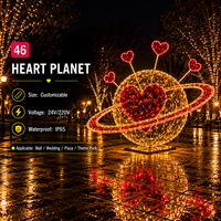 Adorable paire de pingouins avec guirlande lumineuse LED en forme de cœur, étanche IP65, pour parc d'attractions, spot photo, fiançailles, motif Saint-Valentin
