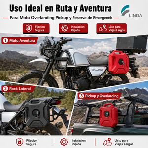 Linda Réservoir de Carburant Portable <span class=keywords><strong>5L</strong></span> avec Serrure pour Moto Tout-Terrain <span class=keywords><strong>Bidon</strong></span> d'Essence Auxiliaire avec Accessoires de Montage - Product Image 2