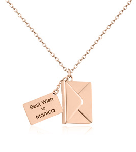 Collier en acier inoxydable personnalisé en forme d'enveloppe <span class=keywords><strong>avec</strong></span> photos gravées, idéal pour un cadeau de Saint-Valentin - Product Image 5