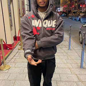 <span class=keywords><strong>เสื้อ</strong></span><span class=keywords><strong>ฮู้</strong></span><span class=keywords><strong>ด</strong></span>ผู้ชายพิมพ์ลาย3D งาน OEM กำหน<span class=keywords><strong>ด</strong></span>โลโก้เองปักลายฝรั่งเศสเทอร์รี่เฮฟวี่เวทโอเวอร์ไซส์แบบรูดซิปสำหรับผู้ชาย - Product Image 4