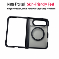Coque de téléphone pliable magnétique mate Duo pour iPhone, protection de la charnière, double protection antichoc souple et rigide, compatible avec la peau