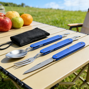 Portable Stainless Steel Outdoor Picnic Camp <strong>Tableware</strong> Multifunctional Spoon Fork Knife EDC Camping Cutlery <strong>Set</strong> - Product Image 2