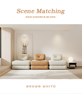 Ghế <span class=keywords><strong>sofa</strong></span> giường phong cách Wabi-Sabi nhỏ gọn kiểu Bắc Âu, chất liệu vải, không tay vịn, có thể tháo rời, dạng mô-đun, kiểu tatami - Product Image 2