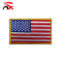 Hannuo prix d'usine logo personnalisé brodé autocollant Patch doré jaune bordure thermocollant à coudre drapeau britannique Patch