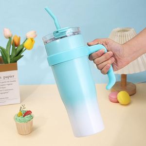 40oz <b>Travel</b> Car Ice Bully <b>Handle</b> Tumbler Vacuum <b>Mug</b> Lid Straw Non-Slip Base ODM OEM Custom Brand - Product Image 6
