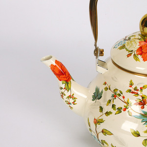 <span class=keywords><strong>Olla</strong></span> <span class=keywords><strong>de</strong></span> campana <span class=keywords><strong>antigua</strong></span> <span class=keywords><strong>de</strong></span> gran capacidad, diseño <span class=keywords><strong>de</strong></span> flores geométricas, hervidor <span class=keywords><strong>de</strong></span> esmalte doméstico para té, punto <span class=keywords><strong>de</strong></span> agua, Color esmaltado - Product Image 2