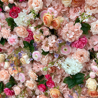 Fond de scène de mariage rose 3D fleurs décoratives couronnes plantes fleurs artificielles mur pour mariage hôtel lieu fête des mères noël