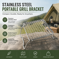 Gril de camping portable amélioré en acier inoxydable 304 robuste avec grille pliable et sac de transport, grande taille pour le camping