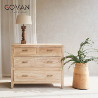 Armoires de rangement intérieures en bois massif de style scandinave de la série Nordic, 4 tiroirs pour les chambres à coucher, les salons, les hôtels commerciaux