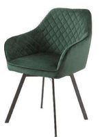 Haute qualité nouveau design chrome arc jambe gris tissu/velours chaise de salle à manger à vendre