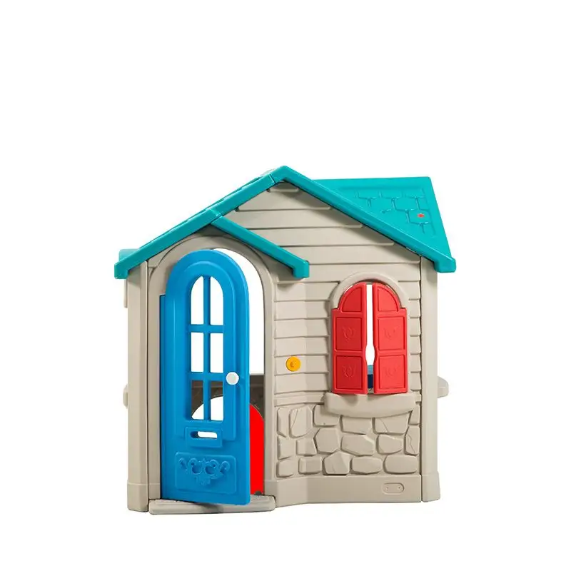 Playhouse infantil de plástico para interior, casa de brincar amigável dos desenhos animados para casas de bonecas infantis, quintal, jardim