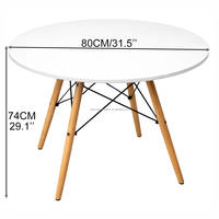 Table de salle à manger ronde nordique, table de loisirs avec base stable pour salle à manger et café, diamètre 80 cm, décorative