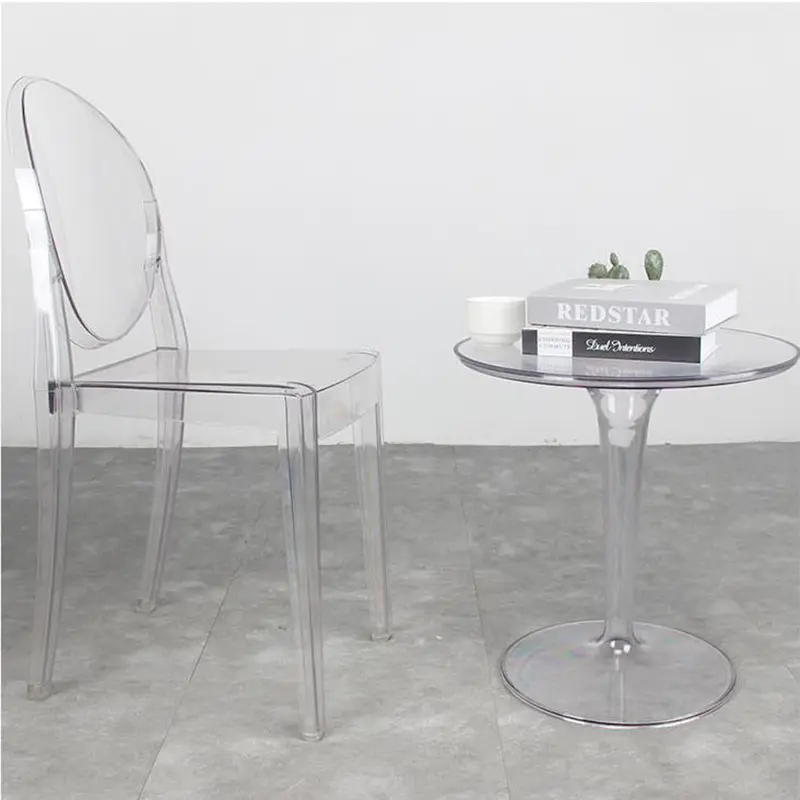 공장 저렴한 가격의 쌓을 수있는 아크릴 살롱 투명 유령 의자 크리스탈 웨딩 의자 거울 의자