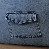 Fauteuil pouf en denim style jean avec housse amovible pour salon et chambre