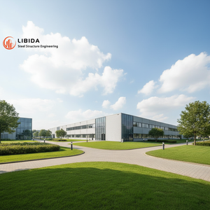 车间用低成本轻型框架预制钢车库建筑夹芯板金属钢储存棚 - Product Image 1