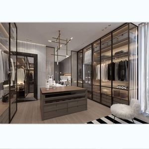 Armario de Puertas de Vidrio de Lujo Ligero, Armarios Personalizados para Dormitorio, Puertas Corredizas Modernas, Armarios de Dibujos Animados, Cómoda de Vidrio para Dormitorio - Product Image 5