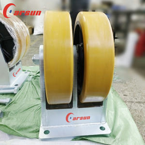 Last 10T <span class=keywords><strong>Extra</strong></span> <span class=keywords><strong>Heavy</strong></span> <span class=keywords><strong>Duty</strong></span> Industrie rollen 16 Zoll Eisenkern Polyurethan Doppel rad Fest rollen Starre Rolle - Product Image 3