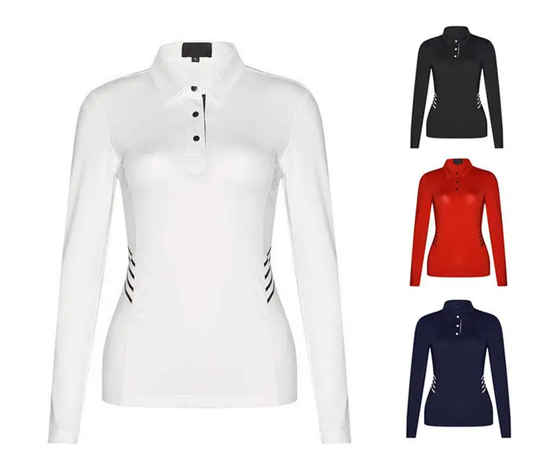 Camisa de manga longa para golfe, yoga, cavalo, equitação, cavalo, motocicleta, feminina