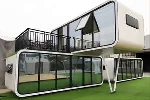 Cabine en acier extensible <span class=keywords><strong>de</strong></span> 40 pieds, type Apple Cabin, à double étage, pour usage hôtelier, avec ambiance capsule spatiale - Product Image 5