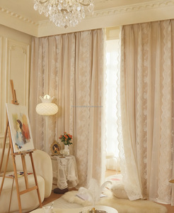Cortinas Opacas e Insonorizantes de Encaje Francés Estilo Crema 2025 para Sala de Estar, Balcón y Dormitorio - Product Image 3