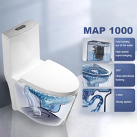 Cuvette de toilette commerciale de luxe en céramique, monobloc allongée, à chasse siphonique, certifiée CUPC pour les marchés USA et Canada, vente en gros
