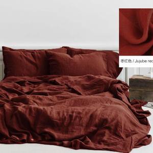 धोया 100% प्राकृतिक शुद्ध लिनन सन फाइबर सस्ते सनी बिस्तर फ्लैट शीट - Product Image 4