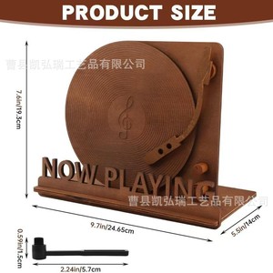 Estante de madera para discos de vinilo, soporte de escritorio para discos, estante para fonógrafos, estante para revistas - Product Image 2