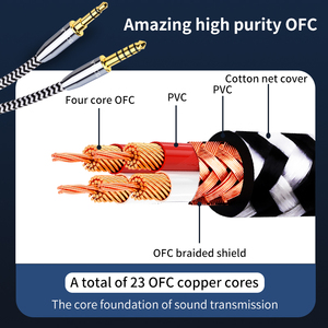<span class=keywords><strong>Y9</strong></span> Hi-Fi 3.5 TRS à 4.4 câble Aux stéréo OCC + câble Audio Hifi plaqué argent câble de fil AUX de voiture 3.5mm mâle à 4.4mm 5 pôles mâle - Product Image 3