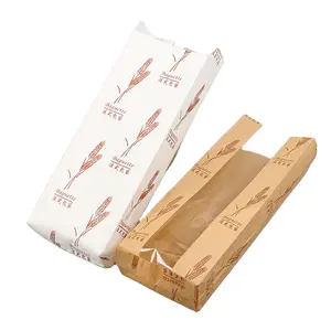 Toast Bäckerei Brot Verpackung mit Fenster zum Mitnehmen Verpackung Benutzer definierte Brot Verpackung Tasche Kraft Papiertüte für Lebensmittel