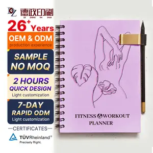Nuovo arrivo a spirale personalizzabile logo rosa copertina A5 Fitness notebook allenamento palestra Planner