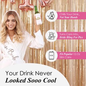 Custom Wedding Can s Bridesmaid Gifts Can Cooler Bachelorette Party Decoraciones Slim Bride Squad Can Sleeves - Product Image 3