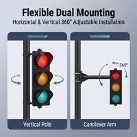 Feu de signalisation routière LED 8 pouces (200 mm) à commande automatique, vision complète rouge jaune vert, étanche IP65