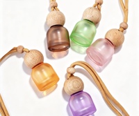 Bouteilles de parfum pour voiture en verre rondes vides personnalisées de 10 ml, flacons diffuseurs de parfum suspendus pour voiture
