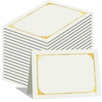 S&L Paquete de 50 Porta Diplomas de Papel Color Crema con Borde Dorado, Diseño Clásico Rectangular, para Certificados de Graduación