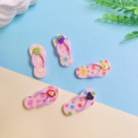 Miniatures de chaussures tongs en résine Kawaii sur le thème de la plage d'été, cabochons à dos plat pour la décoration artisanale DIY