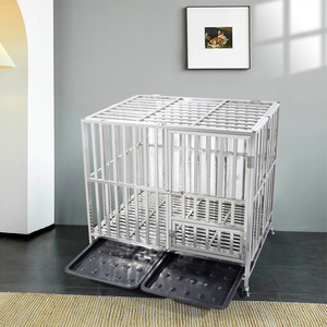 Ağır paslanmaz çelik köpek kafesi kulübesi sandık ve oyun parkı eğitim küçük köpek kapalı açık kapılar ve kilitler ile tasarım - Product Image 3