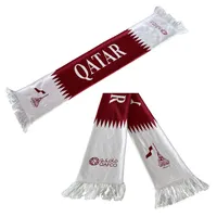Wholesale Hot Sale Custom Sublimation Printing Qatar Football Team Fleece Scarf