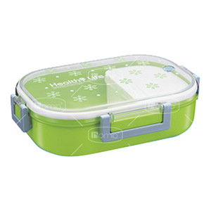 Health Life Round Plastic Lunch <b>Box</b> With Compartments Airtight Snap <b>Lock</b> Design For Healthy Meals - Product Image 3