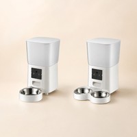 Distributeur automatique de nourriture et d'eau pour animaux de compagnie WiFi 2 en 1, 4L 3L, commande à distance par application, audio bidirectionnel, bols en acier, pour chat et chien