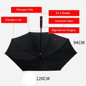 Vente en gros de parapluies de golf de grande taille, impression de logo personnalisée, protection double couche, parapluie automatique droit léger - Product Image 6