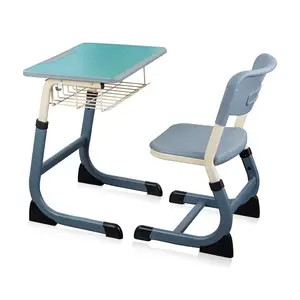 Wholesale Cheap Classroom Furniture-Single Student School Desk And Chair Primaray School Table Set For High School Student