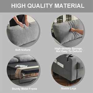 Canapé-lit Queen Loveliving neuf avec fonction de tirage, chargeur USB, support <span class=keywords><strong>pour</strong></span> téléphone portable, matelas amovible et pliable <span class=keywords><strong>pour</strong></span> chambre et appartement - Product Image 5