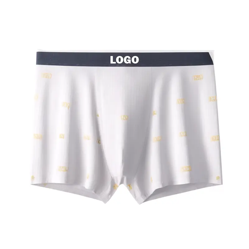 Customized OEM services widened waistband elastic plus size printed pattern European front convex gay boxer underwear