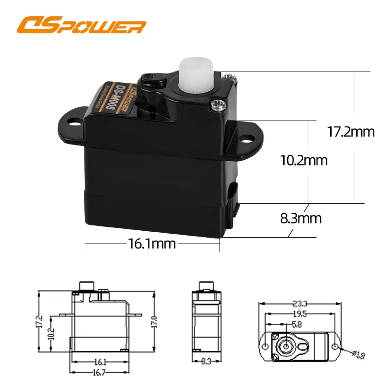 RC飛行機ウィングホビーRCロボットキット用3.7gミニRCサーボ5gメタルギアサーボ
