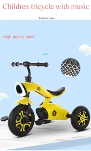 Newly Designed Children's Tricycle Children's Bicycle With Music Light Tricycle Can Pedal Children's Tricycle